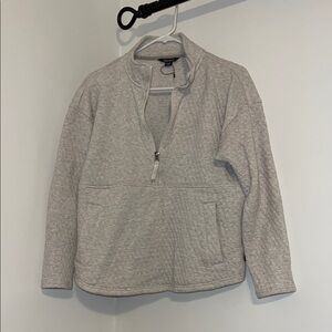 NWOT Eddie Bauer Gray Quarter-Zip Pullover Sz L